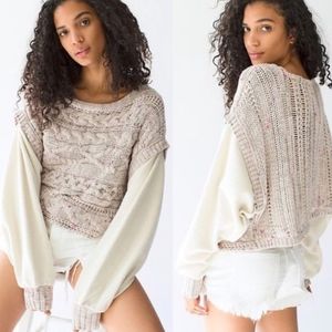 Free People Honey Cable Pullover Cropped Sweater